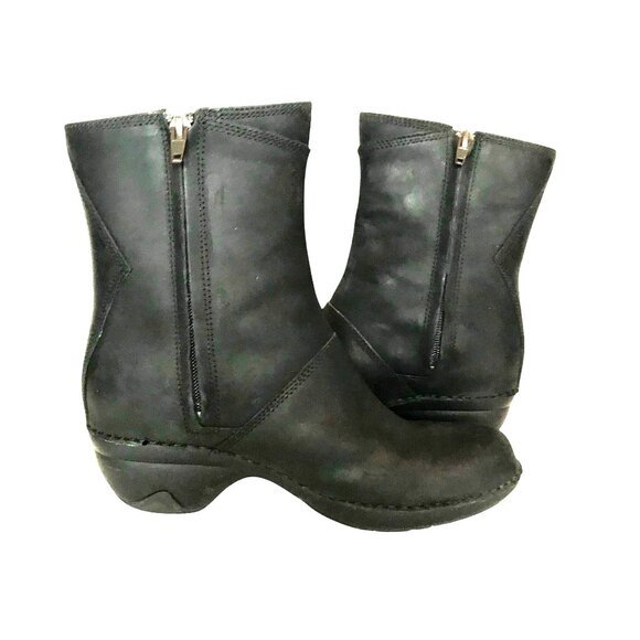 MERRELL Emma Womens 8/38.5 Black Leather Mid Calf Boot Side Zip 2156916 - Picture 3 of 10